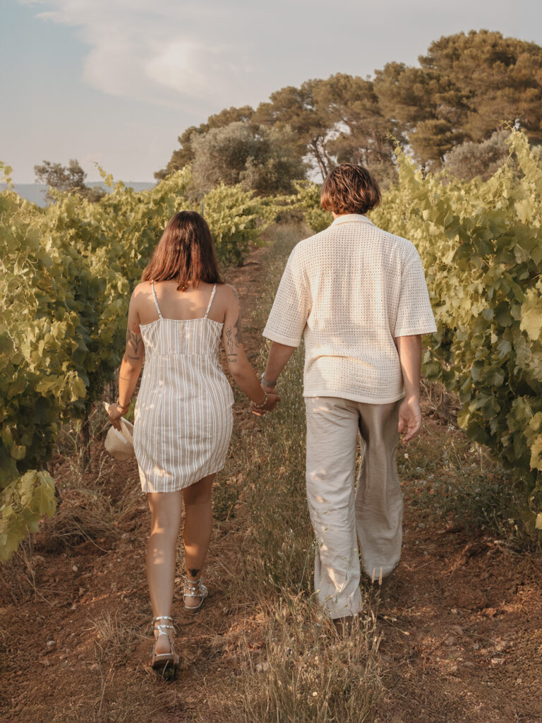 Photo de couple dans les vignes, photographe Draguignan